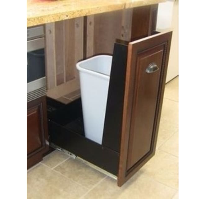 Bottom-Mounted Vanity Trash Can Pullout