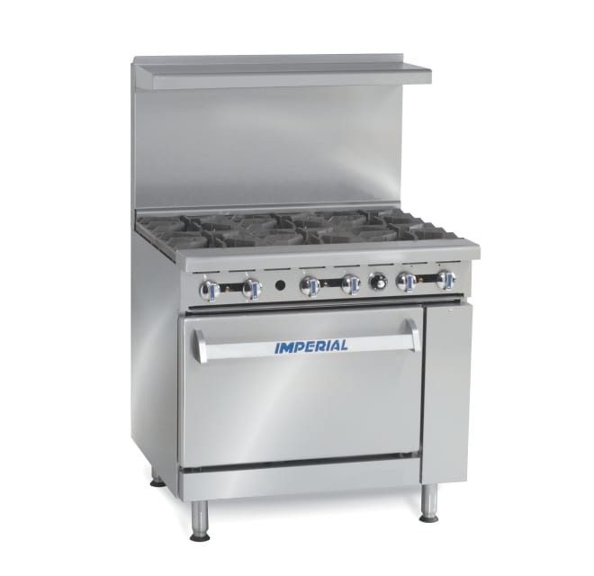 Imperial Commercial Restaurant Range 36 With 6 Burners 1 Standard Oven Natural Gas Model Ir-6