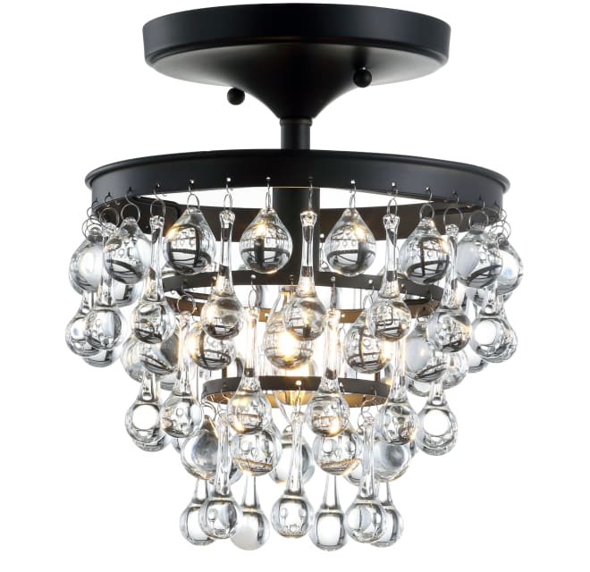 Jonathan Y Toronto 10 in. Oil Rubbed Bronze Metal/Crystal LED Flush Mount