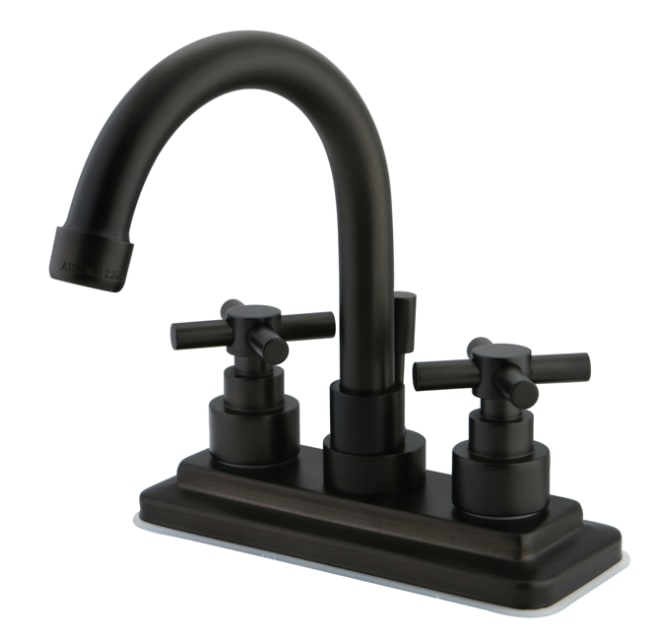 Kingston Brass Satin Nickel 4" Centerset Lavatory Faucet With Metal Lever Handle for sale online 
