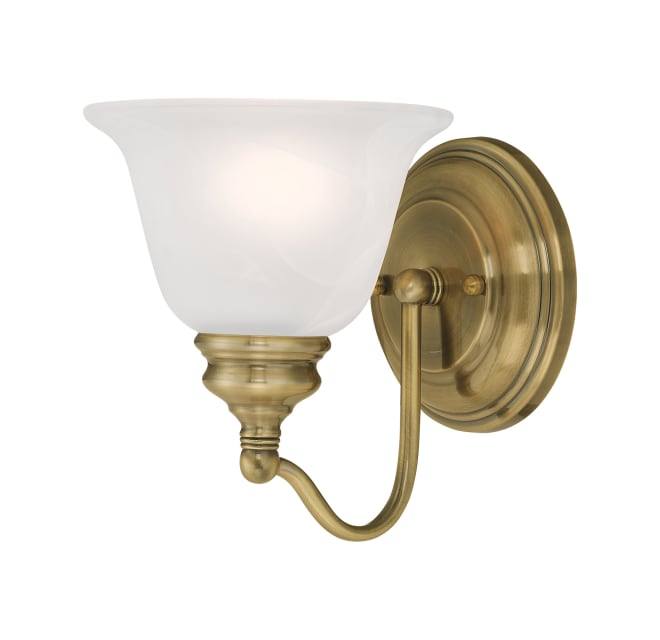 Antique Brass Livex Lighting 4311-01 Garfield 2-Light Wall Sconce 
