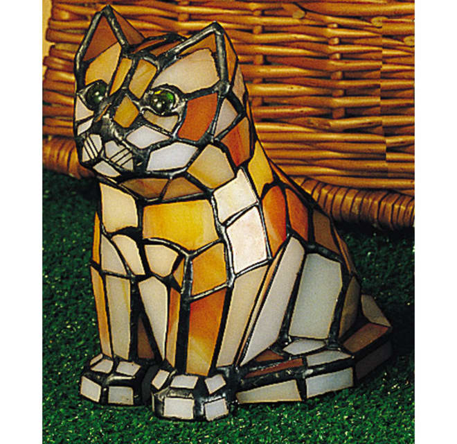 Stained glass deals cat lamp