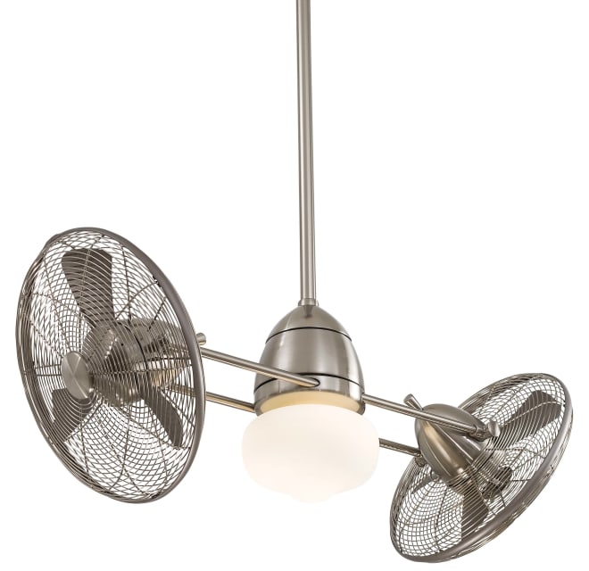 Minkaaire F402l Bnw Gyro Wet 42 Sweep, Double Head Ceiling Fan With Light