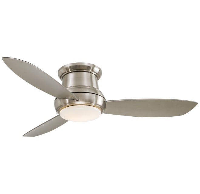 Minkaaire F519l Bn Concept Ii 52 3, Flush Mount Brushed Nickel Ceiling Fan With Light