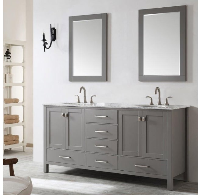 Miseno 723072 Gr Ca Marvin 72 Free, Double Vanity Tops For Bathrooms