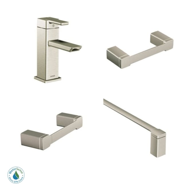 Moen 90 Degree Faucet And Accessory, Moen 90 Degree Bathroom Faucet Brushed Nickel