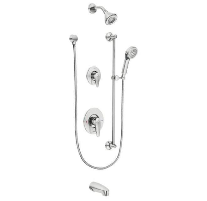 Moen T9343 M Dura 2 5 Gpm Shower System, Shower Head Attachment For Bathtub Faucet