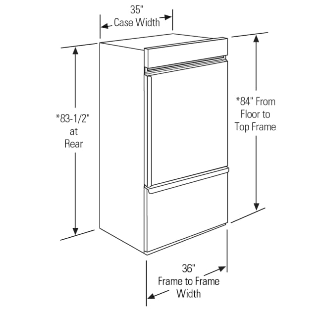 36 refrigerator height