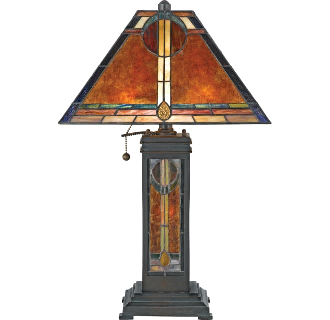 Quoizel Nx615tva New Mexico 2 Light 24, Quoizel Stained Glass Table Lamps
