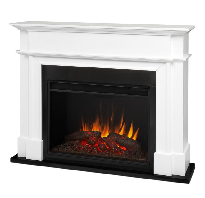 Real Flame Harlan Grand Electric Fireplace White, Do Electric Fireplaces Have A Real Flame