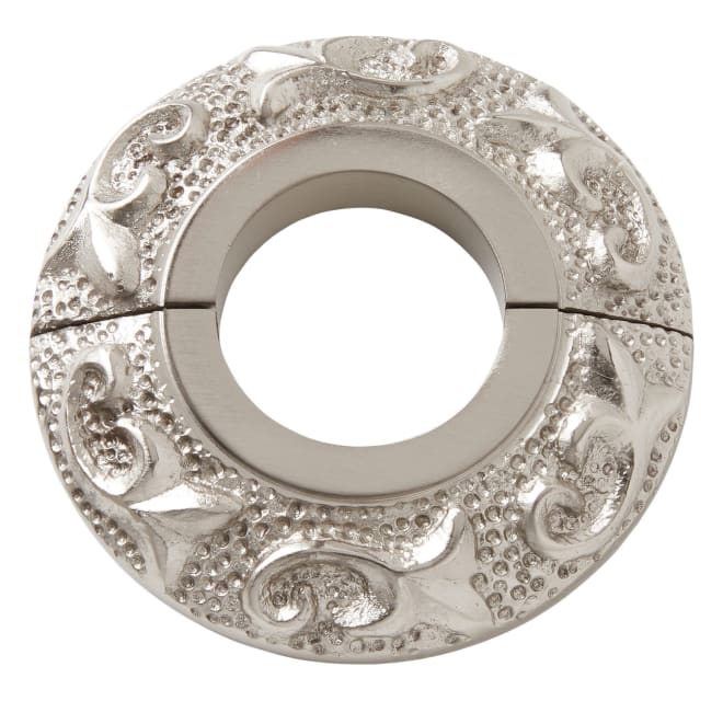 Signature Hardware 907302-0.75 Floral Textured Radiator Flange - Fits 3/4 IPS Pipe Brushed Nickel Rough Plumbing Pipe and Fittings Flanges