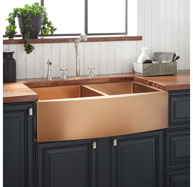 Signature Hardware 441086 Atlas 33 Farmhouse Build Com Signature Hardware 441086 Atlas 33, 33 Inch Farmhouse Double Bowl Stainless Steel Kitchen Sink