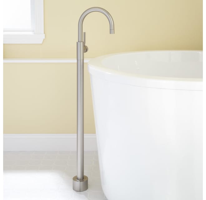 Signature Hardware 921383 Carissa Floor Mounted Tub Filler Faucet Includes Hand Shower, Valve Included - 1