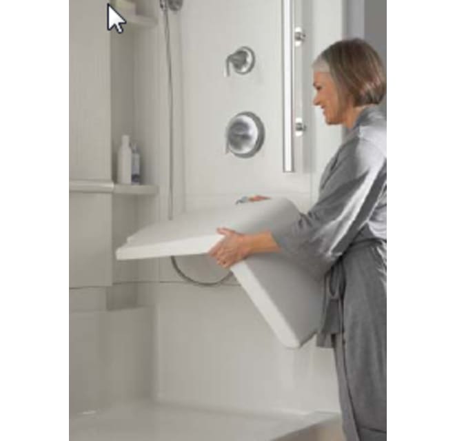 Sterling accord seated shower with grab bars top