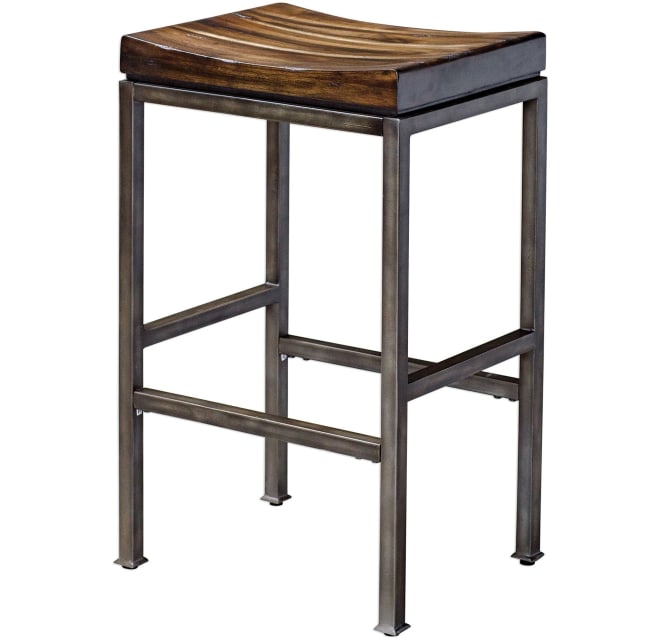 Uttermost 25893 Beck 18 W Rustic, Scoop Seat Bar Stools