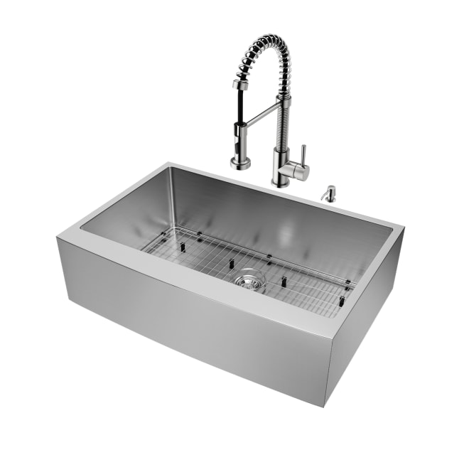 Vigo Vg15103 33 Single Basin Farmhouse A Build Com Vigo Vg15103 33 Single Basin Farmhouse, Farm Sink Faucet