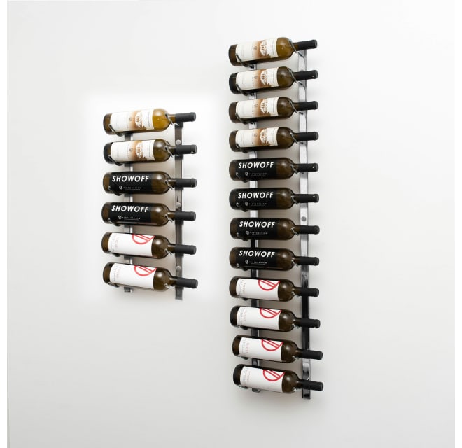VintageView® WS61 6-Foot 18 Bottle Wall Mounted Wine Rack in Satin Black. 