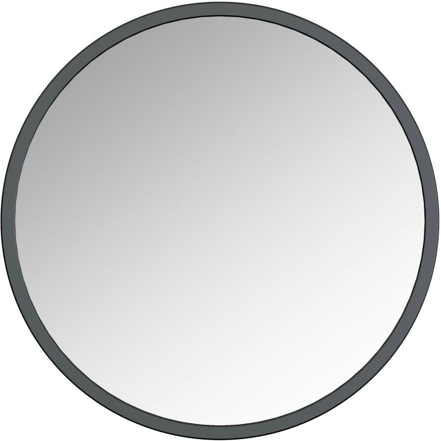 A and E Bath and Shower Halcyon 24" Diameter Circular Metal Framed Bathroom Mirror Black