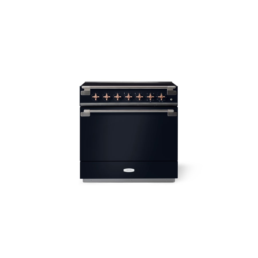 Elise 36 Induction Gloss Black with Copper Knobs