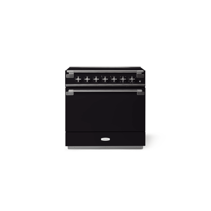 Elise 36 Induction Matte Black with Brush Nickel Knobs