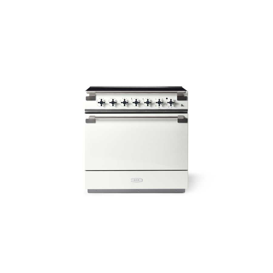 Elise 36 Induction White with Black Knobs