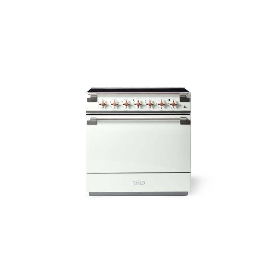 Elise 36 Induction White with Copper Knobs