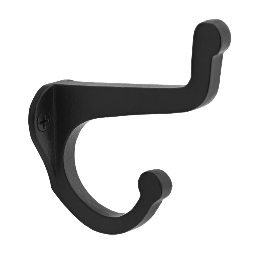 Ageless Iron Blacksmith Style Solid Cast Iron Two Prong Rustic Coat / Robe / Towel Hook - Made in USA Black Iron