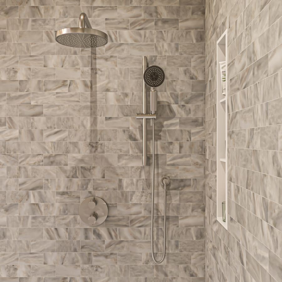ALFI brand Brushed Nickel Shower Bar System ALFI brand Brushed Nickel Shower Bar System
