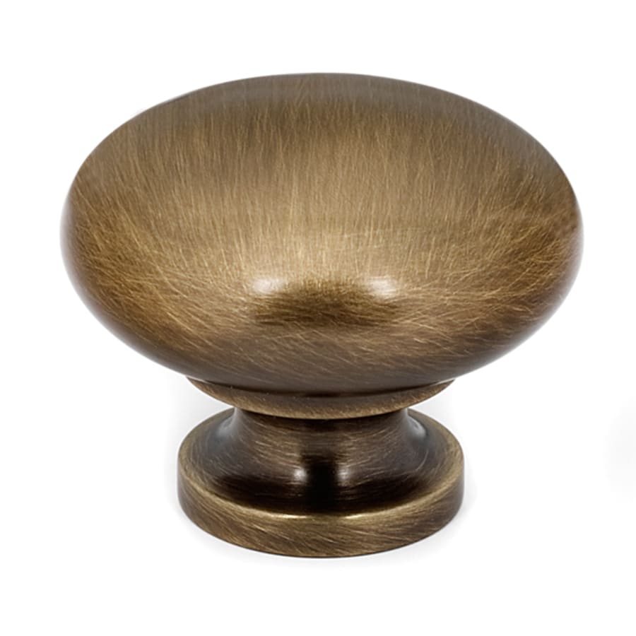 Alno Knobs - 1-1/2" Traditional Smooth Round Solid Brass Mushroom Cabinet Knob / Drawer Knob Antique English
