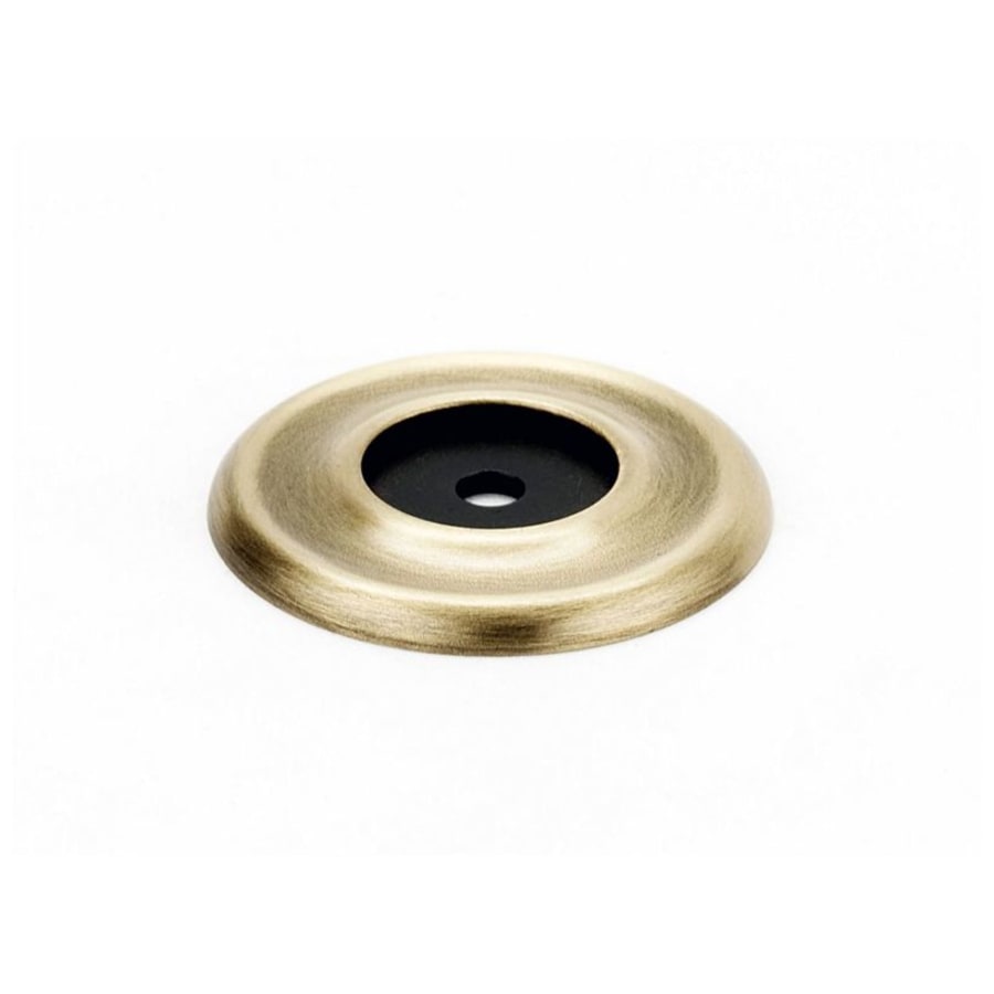 Alno Traditional 1-1/4" Round Solid Brass Cabinet Knob Backplate with Beveled Edge Antique English