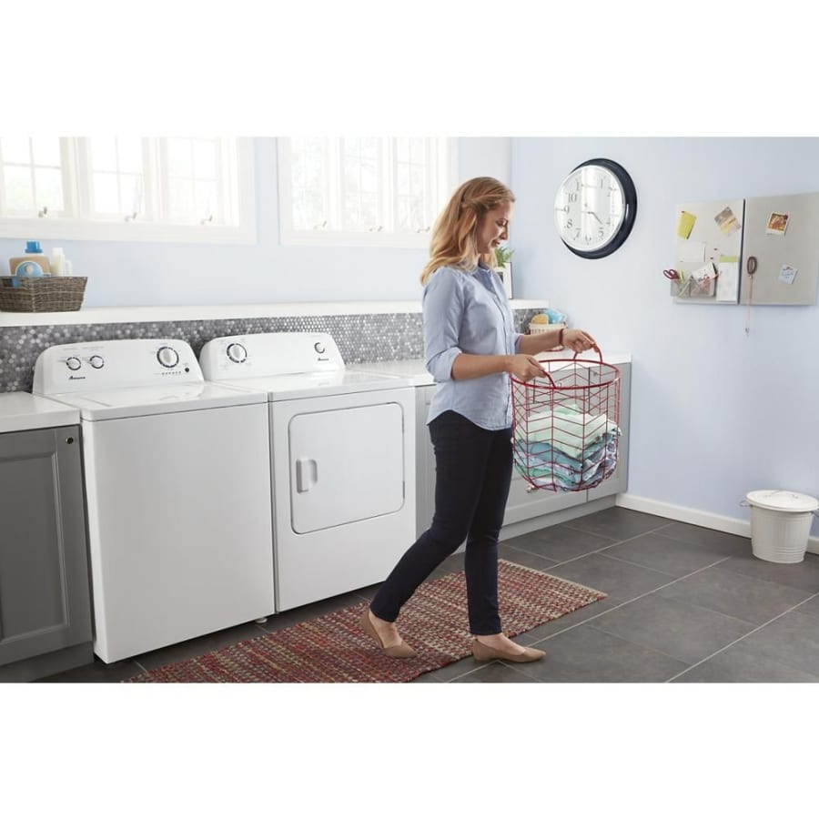Amana ntw4516fw top load washer & ngd4655ew gas dryer outlet