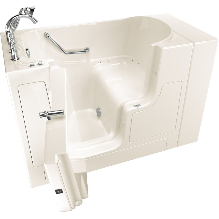 American Standard Value 52" Walk-In Air Bathtub with Left-Hand Drain, Comfort Jets, and Quick Drain Pump - Roman Tub Filler and Handshower Included Linen / Polished Chrome