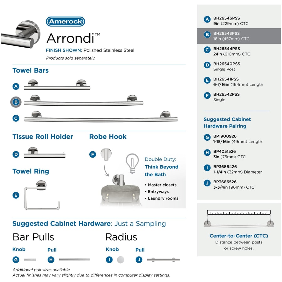 Amerock arrondi towel bar hot sale