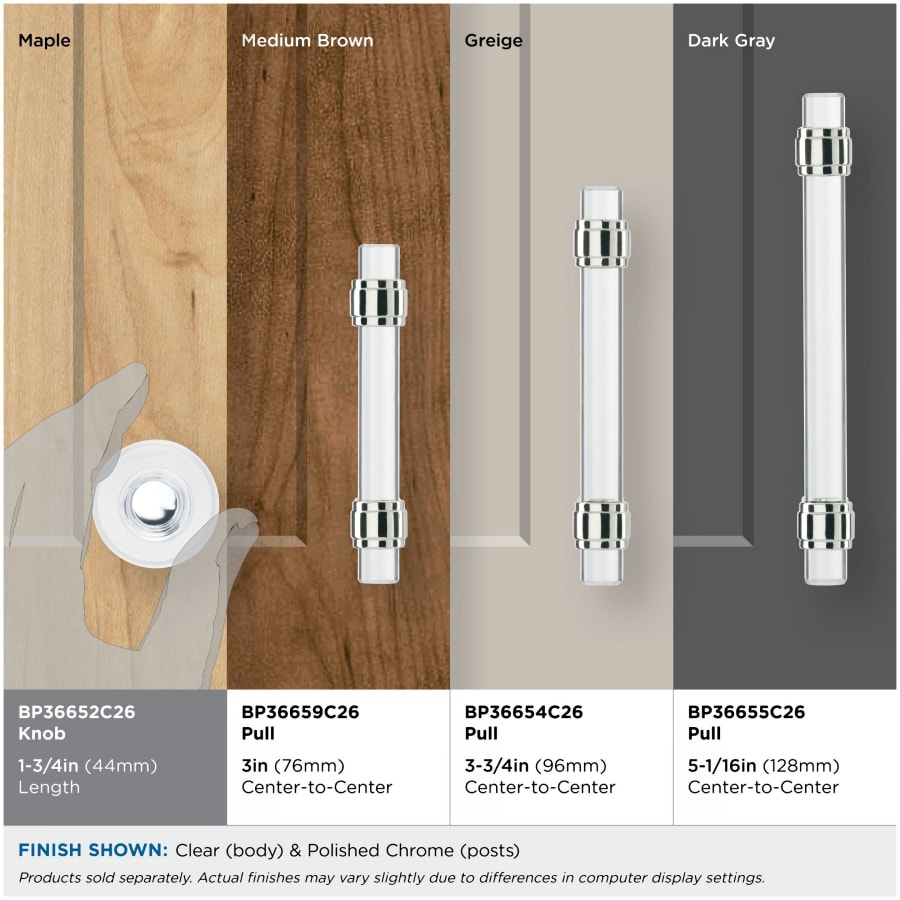 Amerock BP36652CCZ Glacio 1-3/4 Inch Mushroom Cabinet Knob Amerock BP36652CCZ Glacio 1-3/4 Inch Mushroom Cabinet Knob