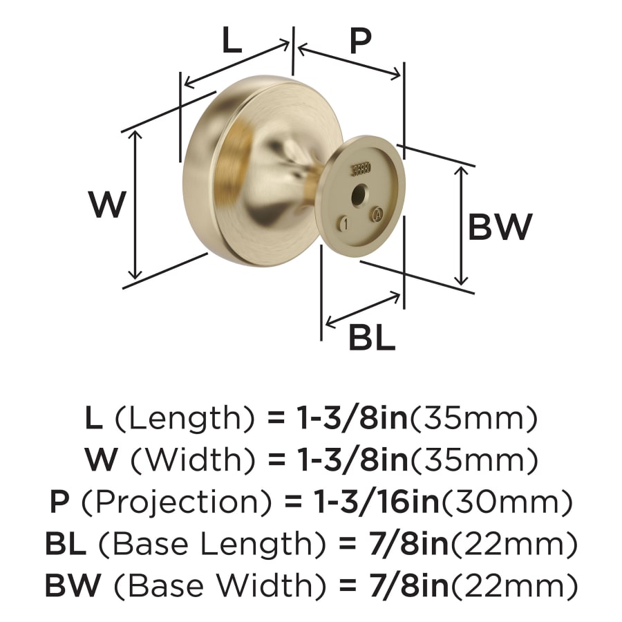 Amerock BP36880CZ Exceed 1-3/8 Inch Mushroom Cabinet Knob Amerock BP36880CZ Exceed 1-3/8 Inch Mushroom Cabinet Knob