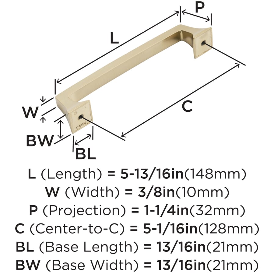 Amerock BP53529G10 Mulholland 5-1/16 Inch Center to Center Amerock BP53529G10 Mulholland 5-1/16 Inch Center to Center