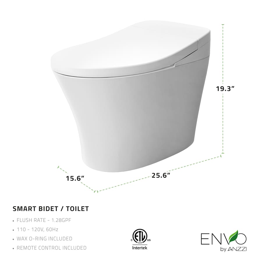 Anzzi TL-ST823WH ENVO Juno 1.28 GPF Dual Flush One Piece Elongated