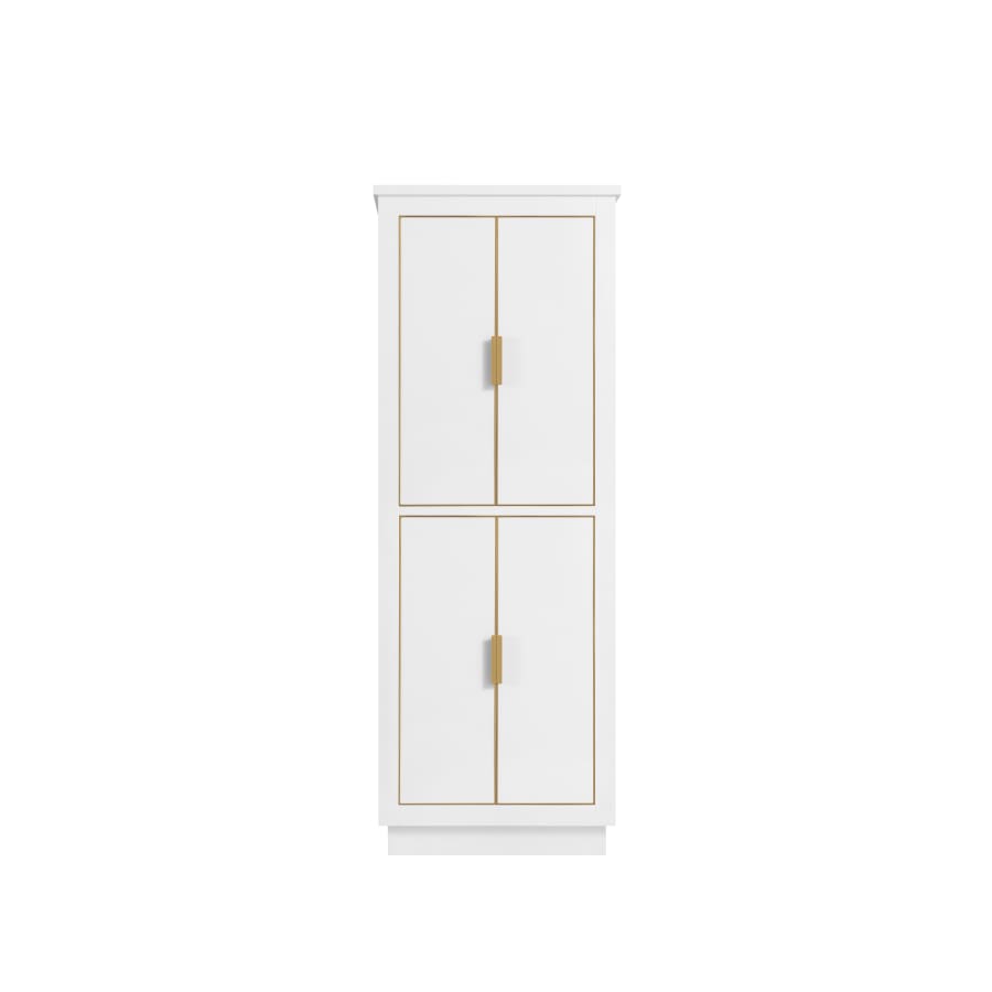 Avanity Allie 65" Wood Free Standing Bathroom Linen Tower with Gold Trim White