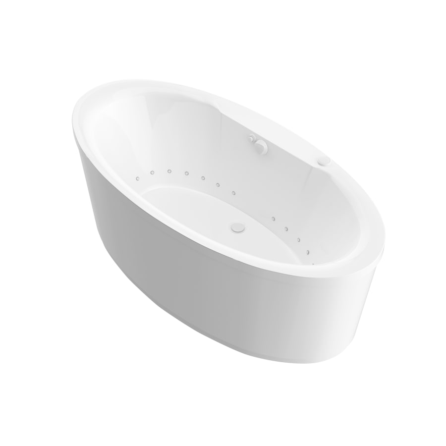 Avano Sumatra 67-3/16" Acrylic Air Bathtub for Freestanding Installations with Center Drain White