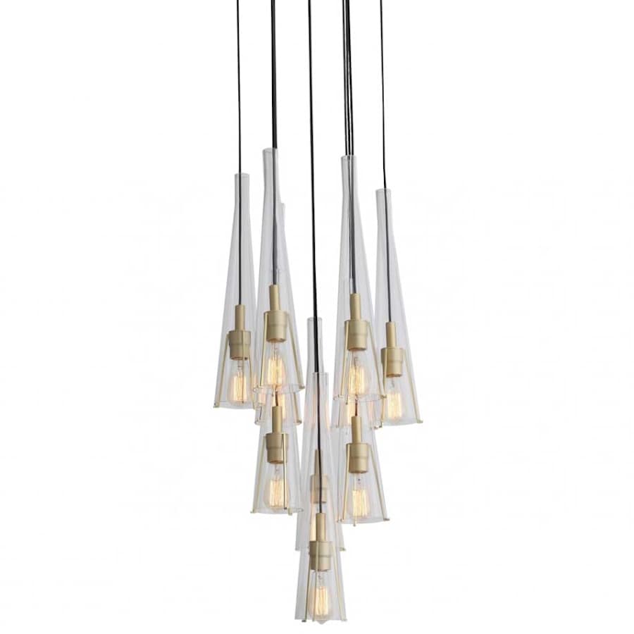 Avenue Lighting Abbey Park 10 Light 18" Wide Multi Light Pendant Brushed Brass