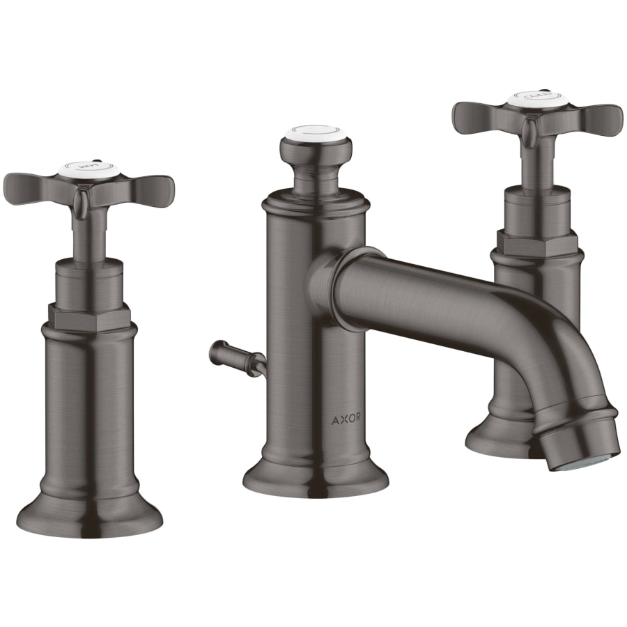Axor Montreux 1.2 (GPM) Widespread Bathroom Faucet including Pop-Up Drain - Engineered in Germany, Limited Lifetime Warranty Brushed Black Chrome