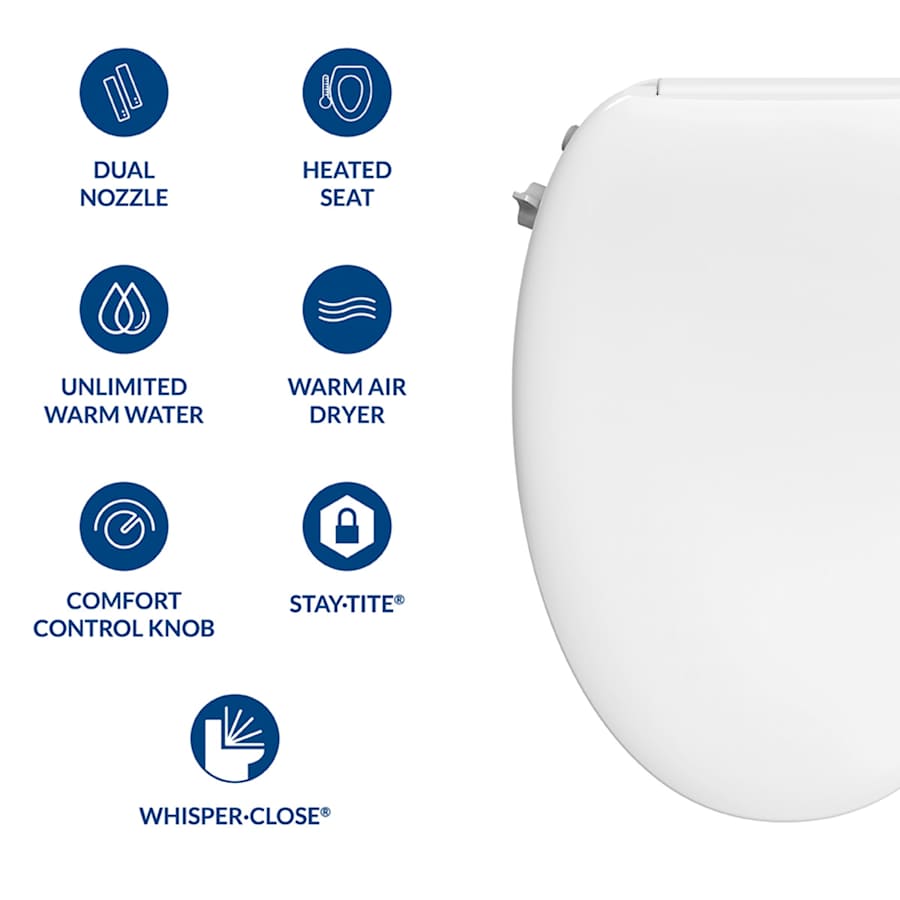 Bemis HV2000E 000 Haven Elongated Adjustable Bidet Seat | Ferguson