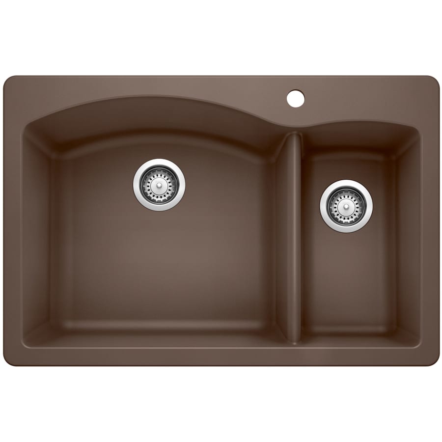 Blanco Diamond 33" Dual Mount Double Basin SILGRANIT Kitchen Sink Cafe Brown