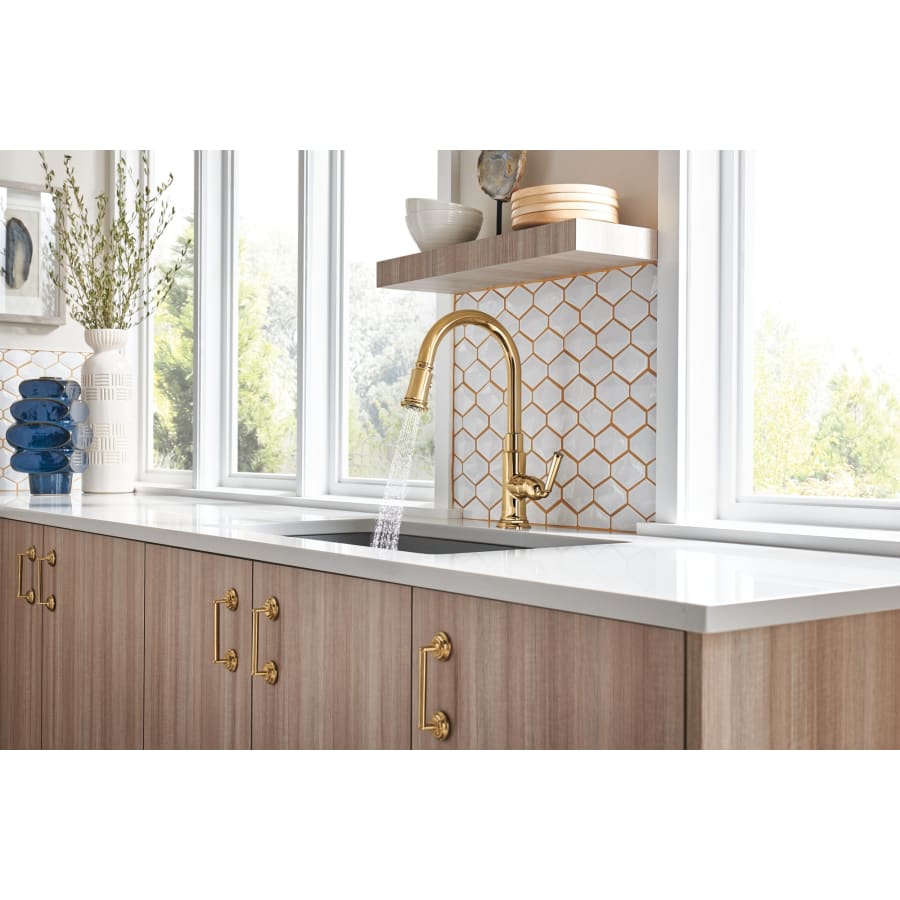 Brizo 63074LF-PN Rook 1.8 GPM Single Hole Pull Down Kitchen Faucet