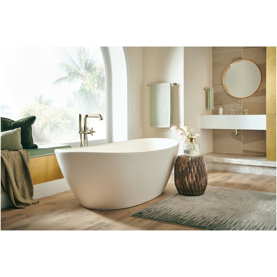 Brizo T70176-PNLHP Invari Floor Mounted Tub Filler with Built-In