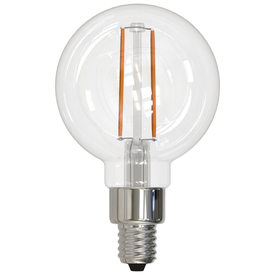 Bulbrite Pack of (4) 2.5 Watt Dimmable G16 Candelabra (E12) LED Bulbs - 250 Lumens, 2700K, and 90CRI Clear