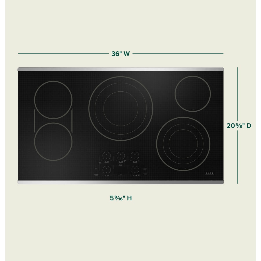 Cafe CEP90361TBB 36 Inch Wide 5 Burner Electric Cooktop Build