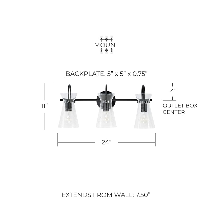*・＊・* Capital Lighting 142431AD 3 Light 24