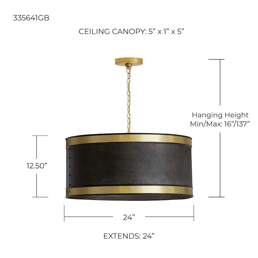 Capital Lighting 335641GB Barrow 4 Light 24