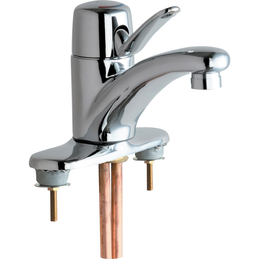 Chicago Faucets Centerset Bathroom Faucet with 4" Faucet Centers and Lever Handle Chrome